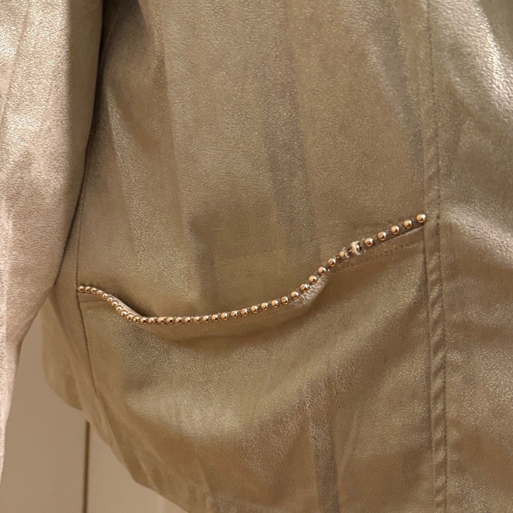 NWT, Alfred Dunner, size 3x, Metallic Gold Women's Jacket, gold studded details - Picture 4 of 8